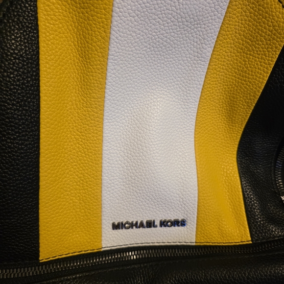 Michael Kors Backpack in Black, White, and Yellow - Picture 6 of 8